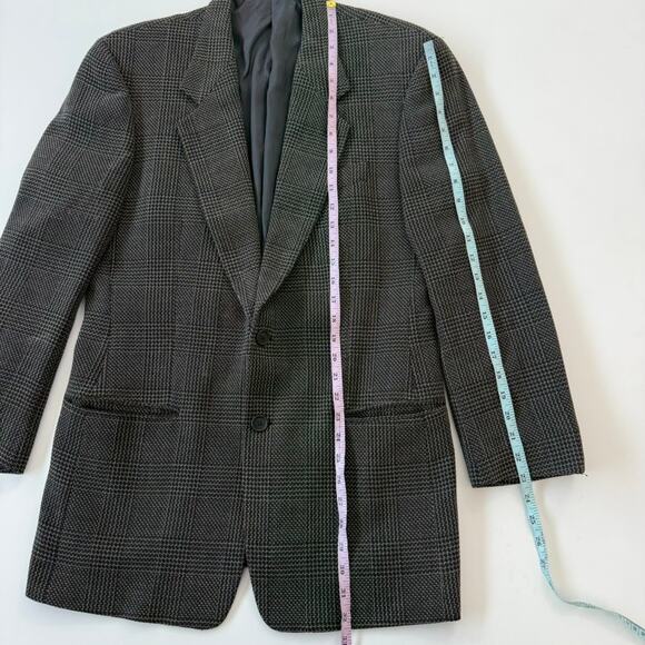 Vintage Mani by Giorgio Armani Wool Plaid Sport Coat Blazer Sz 39R - Picture 6 of 12